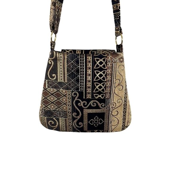 Tapestry Floral Crossbody Boho Western Retro 80s Tribal Funky Artsy Classic Chic - Picture 8 of 11